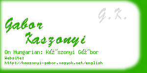 gabor kaszonyi business card